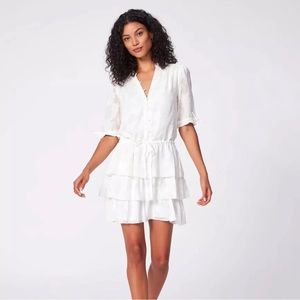 Paige Meredith Dress 100% Silk White Floral